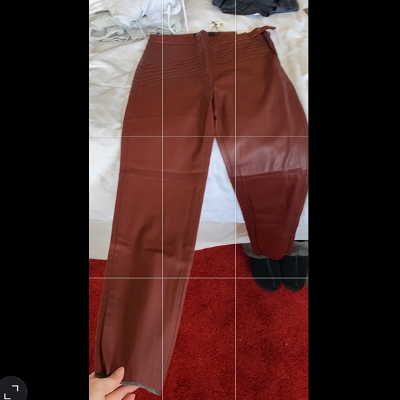 Red leather Zara pants - Picture 3 of 3